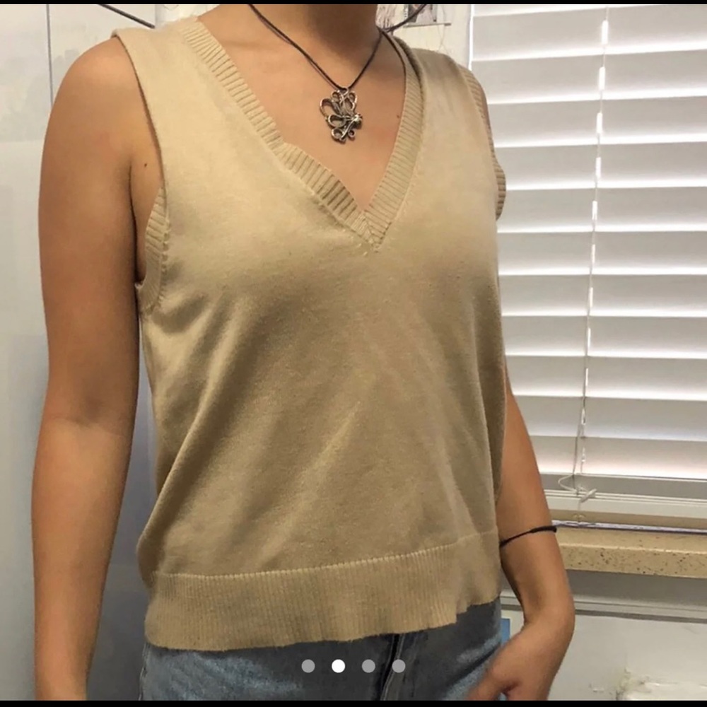 tan/beige sweater vest